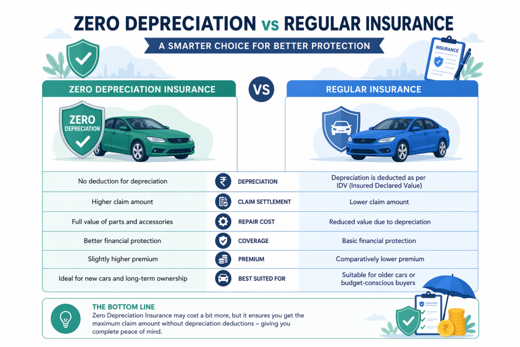 zero depreciation vs regular insurance